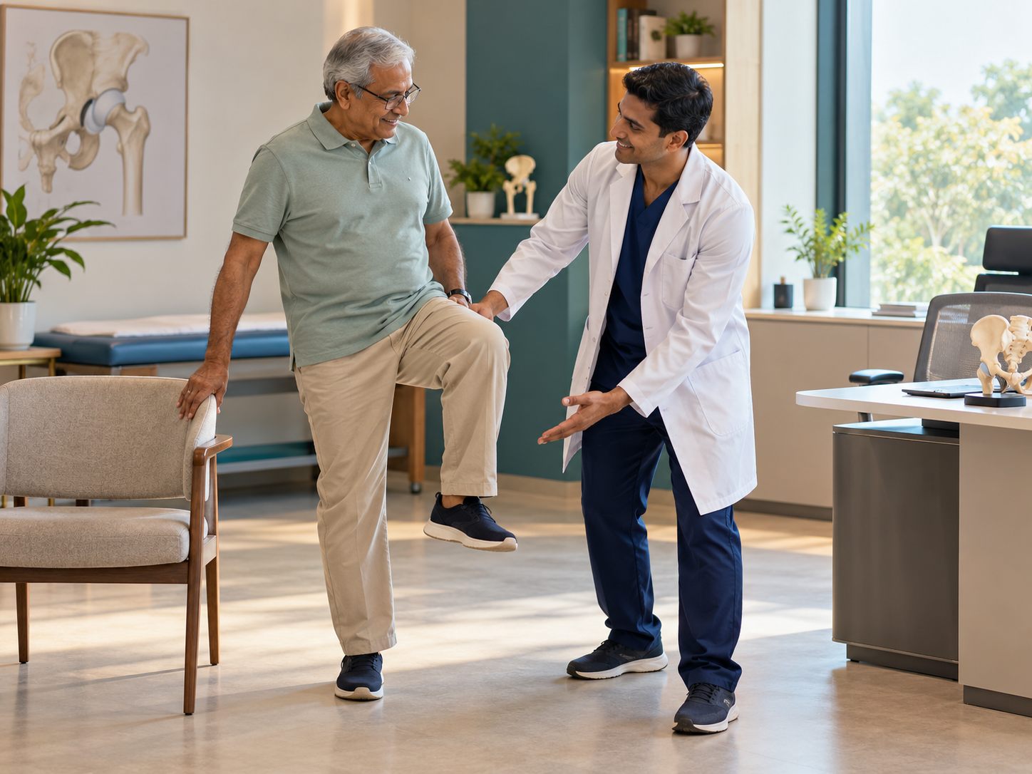 Illustrative hip care scene