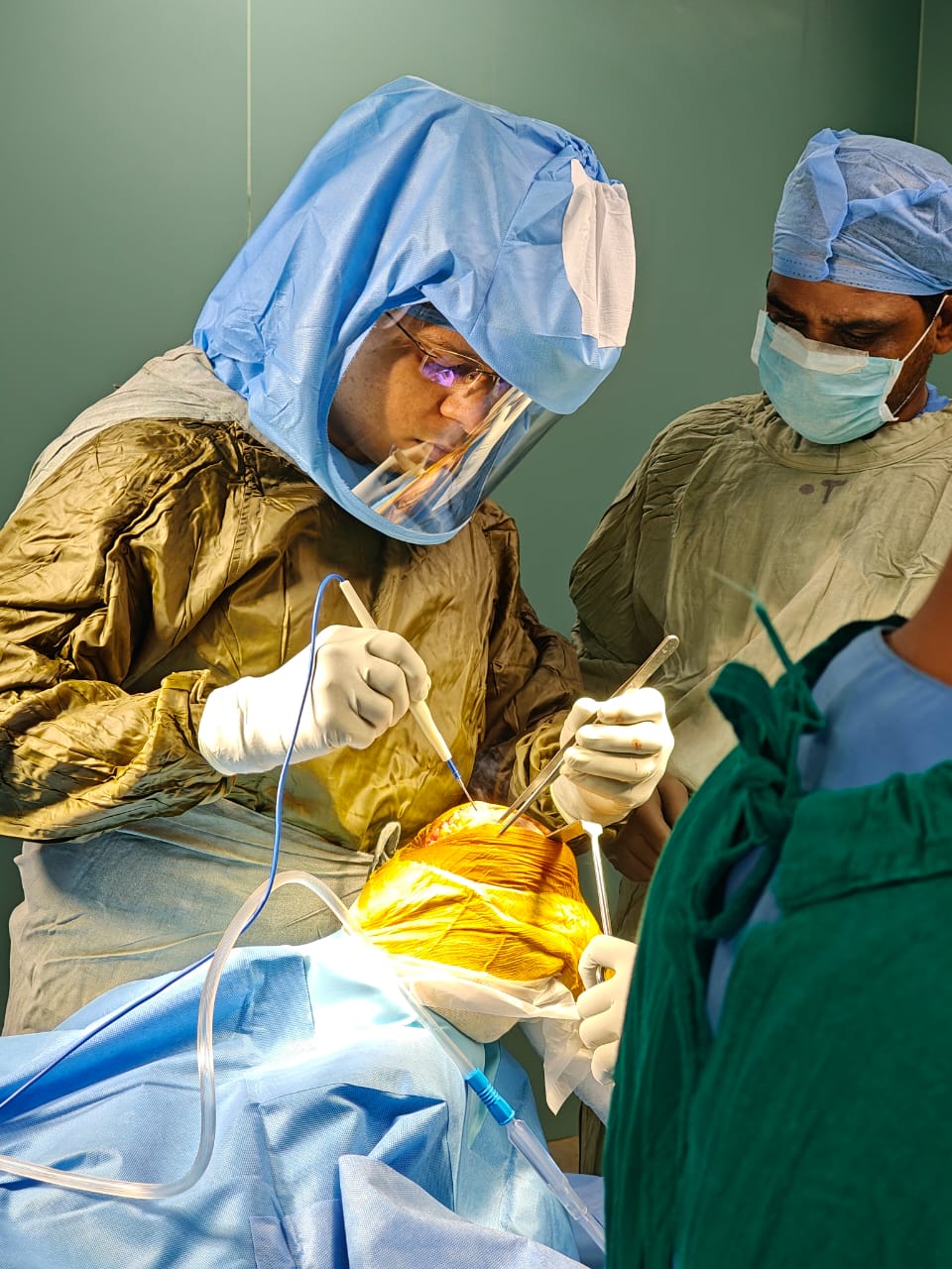 Surgical team performing an orthopaedic procedure