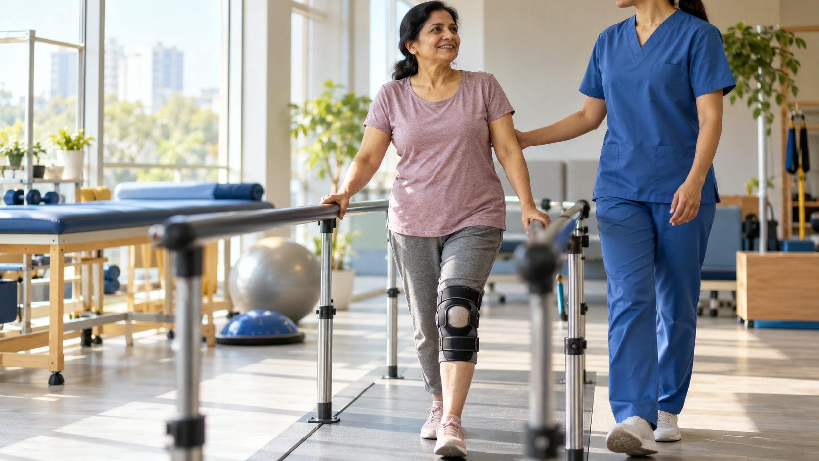 Illustrative rehabilitation scene