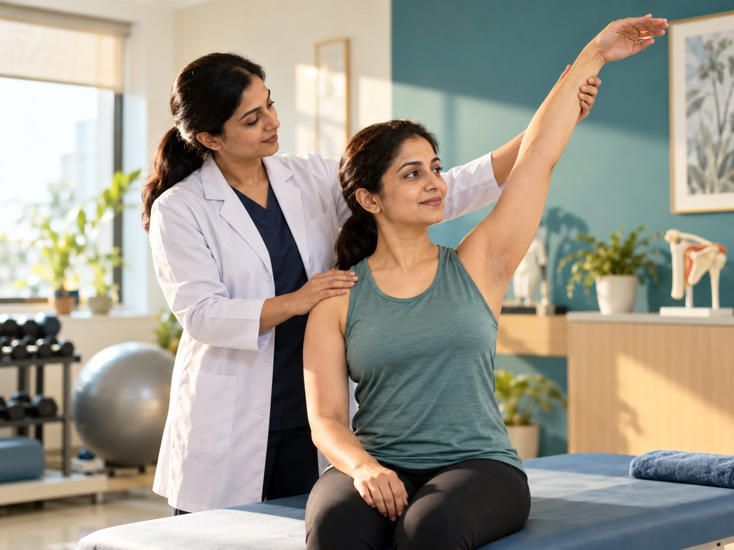 Illustrative shoulder care scene